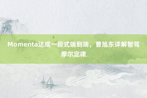 Momenta达成一段式端到端，曹旭东详解智驾摩尔定律